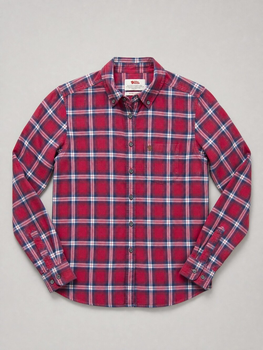 Fjallraven Red and White Plaid Button Down Shirt
